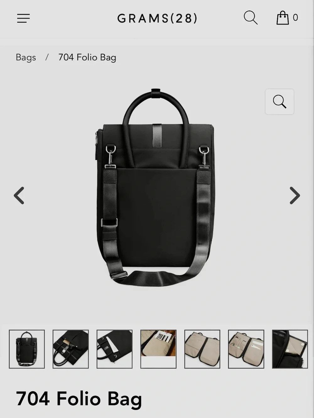 704 Folio Laptop Bag — Black